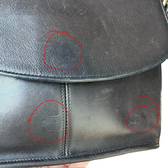 Vintage Coach Loden Leather Equestrian Large Flap Bag in Dark Brown - Style 9807 - Picture 15 of 15